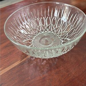 Vintage Crystal Candle Pretzel Pasari Indonesia Serving Bowl 8” Pressed Glass